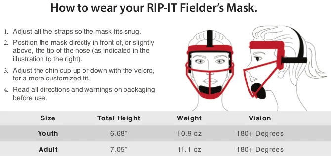 Rip-It Defense Pro DGBO Fastpitch Softball Fielder's Mask 3 Rip-It Defense Pro DGBO Fastpitch Softball Fielder's Mask - Image 3
